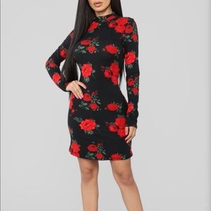 Valentine’s Day Flower print cocktail dress